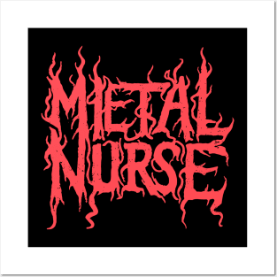 "Metal Nurse: Death Metal Band Logo Parody Design Posters and Art